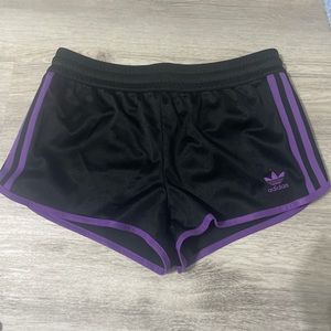 Purple adidas shorts